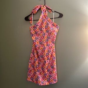 SHEIN Criss-Cross Halter Mini Dress - Size L